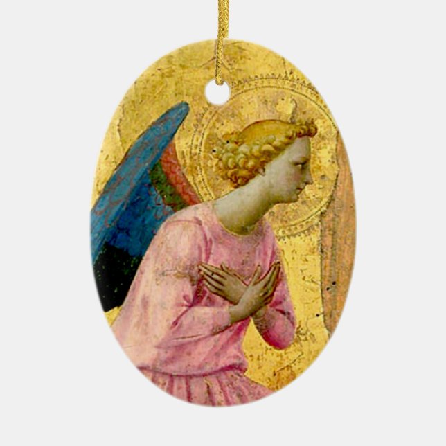 Engels-Weihnachtsverzierung Fra Angelico Keramikornament (Vorne)