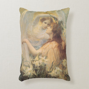 Engelsbotschaft von George Swinstead, Vintage Art Dekokissen