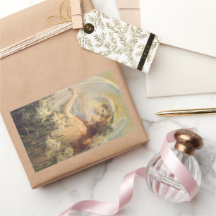 Engelsbotschaft von George Swinstead, Vintage-Kuns Rechteckiger Aufkleber