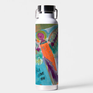 Engelsbotschaft Wasserflasche mit Originalkunst Trinkflasche
