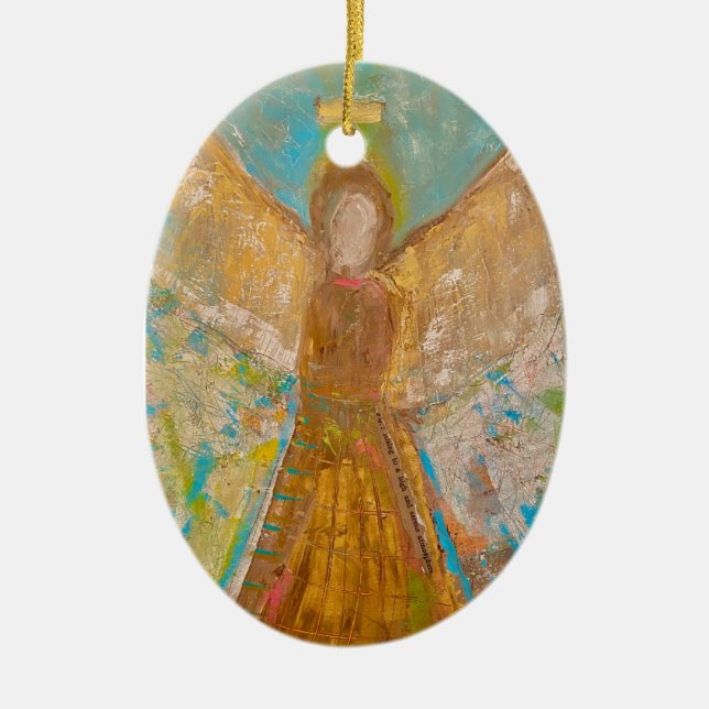 ENGELSCHMUCK GOLD- ARTalli Keramik Ornament (Vorne)