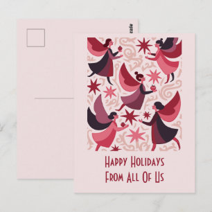 Engelsfiguren Mid-Century Modern Kitschmas Postkarte