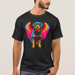 Engelsflügel Himmel Pop Rottweiler Hund T-Shirt