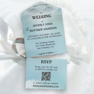 Engelsflügel Himmlischer Segen Hochzeit All In One Einladung