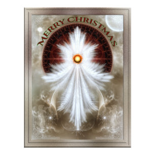 Engelsflügel-Schneeflocke Frohe Weihnachten Fotodruck