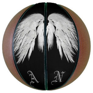 ENGELSFLÜGEL Schwarzes individuelles Monogramm Basketball