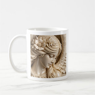 Engelsfrau Profil Gesicht Kaffeetasse