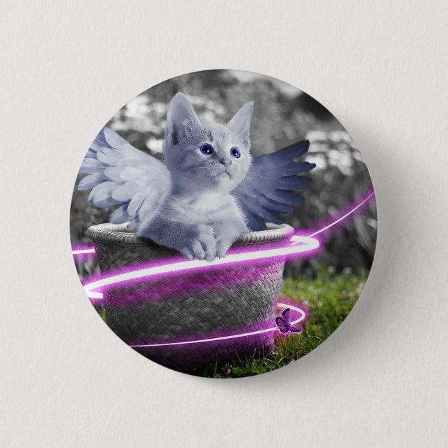 Engelskatze Button (Vorderseite)