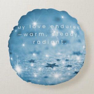 Engelskissen der Engel – Meine Liebe bleibt ewig Rundes Kissen
