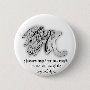 Engelsmonogramm-Alphabetinitiale des Buchstaben K Button