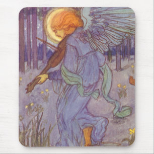 Engelsmusiker spielt eine Violine, Vintage-Musik Mousepad