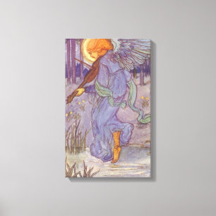 Engelsmusiker spielt Violine, Vintage-Musik Leinwanddruck