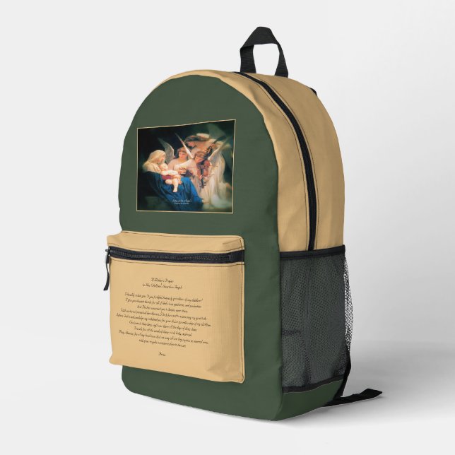 Engelsong mit Muttergebet Bedruckter Rucksack (Rückseitige Ecke Rechts)