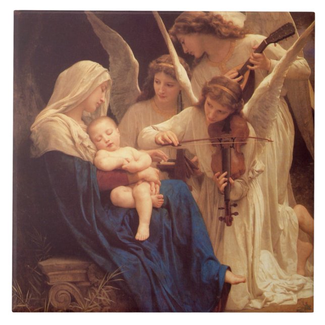 Engelsong von Bouguereau Fliese (Vorderseite)