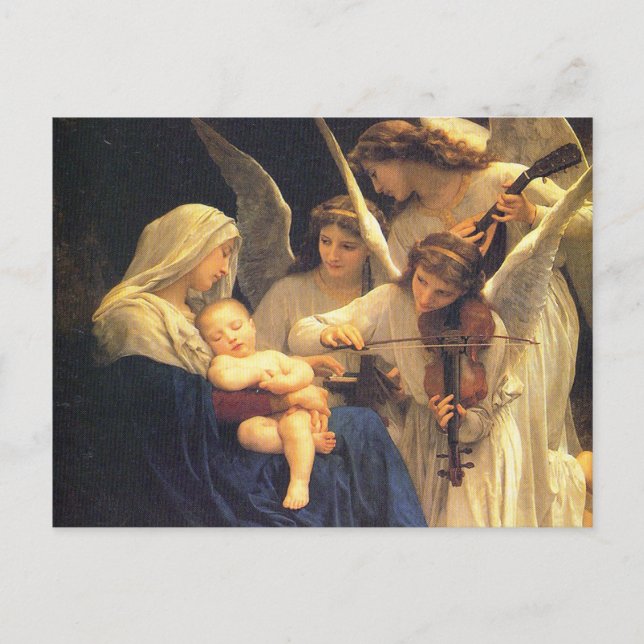 Engelsong, William-Adolphe Bouguereau Postkarte (Vorderseite)