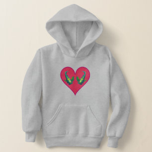 Engelswillingsfische in einem roten Herzen - Illus Hoodie