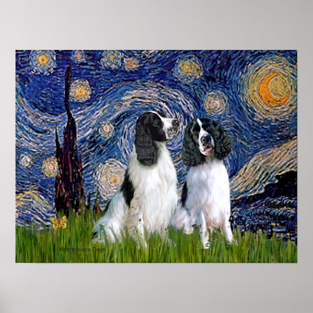 Engilsh Springer Pair - Starry Night Poster (Vorne)