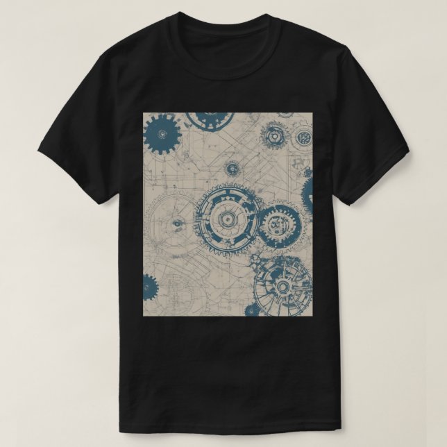 Engineer Blueprint Gears Architecture Structural D T-Shirt (Design vorne)