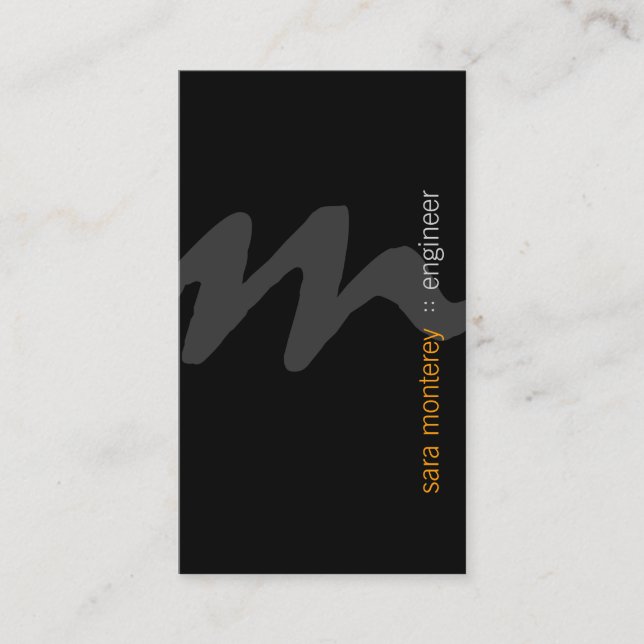 Engineer BoldScript Monogram BusinessCard Visitenkarte (Vorderseite)