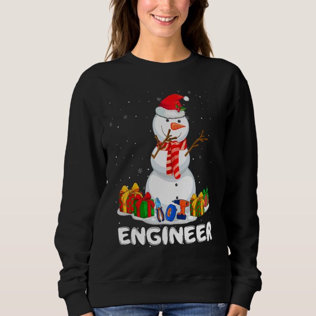 Engineer Christmas Funny Snowman Xmas Holiday Paja Sweatshirt (Vorderseite)