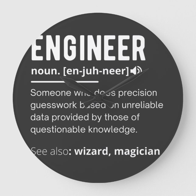 ENGINEER-DEFINITION GROßE WANDUHR (Vorderseite)