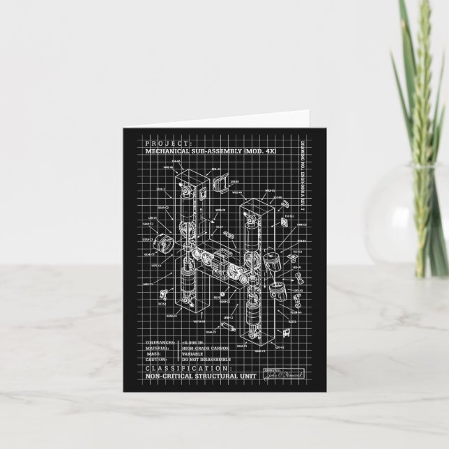 Engineer Engineering Monogram Initial Catal Letter Karte (Vorderseite)