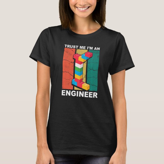 Engineer Master Builder Gebäude Bricks Blocks Con T-Shirt (Vorderseite)
