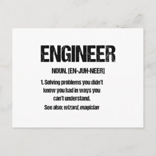 ENGINEER NOUN Funny Engineering Quotes Abschluss Postkarte