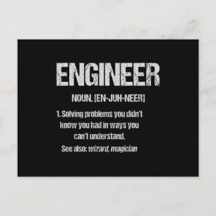 ENGINEER NOUN Funny Engineering Quotes Abschluss Postkarte