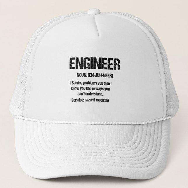 ENGINEER NOUN Funny Engineering Quotes Abschluss Truckerkappe (Vorderseite)
