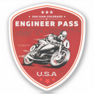 Engineer Pass Road colorda Motorrad-Tour Aufkleber