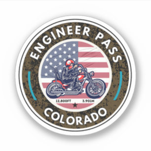 Engineer Pass Road colorda Motorrad-Tour Aufkleber