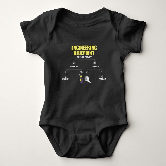Engineering Blueprint Duct Tape Engineers Baby Strampler (Vorderseite)