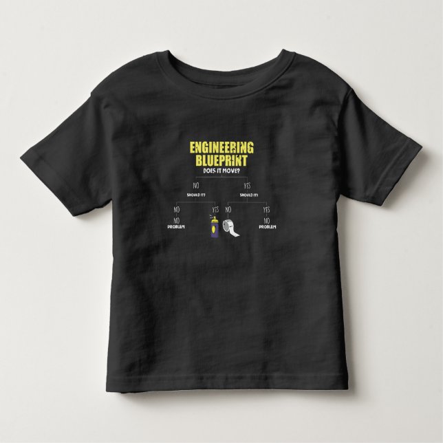 Engineering Blueprint Duct Tape Engineers Kleinkind T-shirt (Vorderseite)