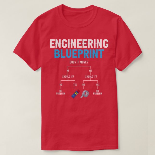 Engineering Blueprint Funny Engineer Duct Tape Rep T-Shirt (Design vorne)