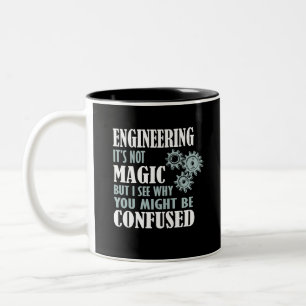 Engineering Magie sehe ich, warum Sie verwirrt sei Zweifarbige Tasse