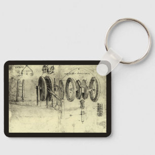 Engineering Sketch of a Wheel by Leonardo da Vinci Schlüsselanhänger