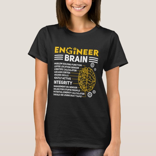 Engineers Brain industrial engineering Computer ci T-Shirt (Vorderseite)