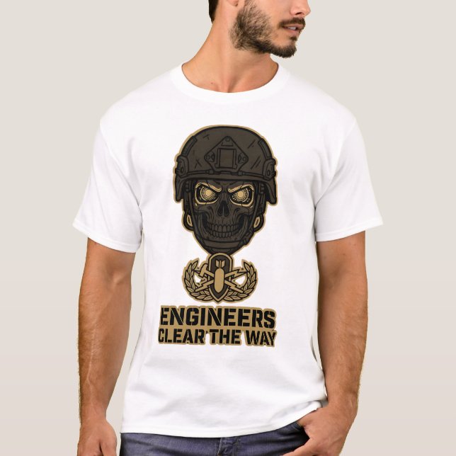 Engineers Clear The Way Skull Helmet Tee (Vorderseite)