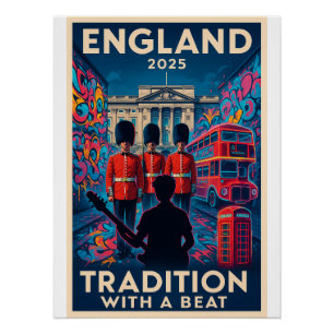 England 2025 - Tradition mit einer Beat Poster