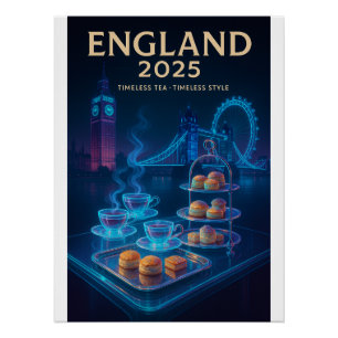 England 2025 - Zeitloser Tee, zeitloser Stil Poster