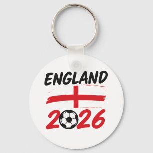 England 2026 Fußball Fan Design, Kreuz und Fußball Schlüsselanhänger