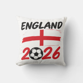 England 2026 Soccer Fan Design, Cross and Football Kissen