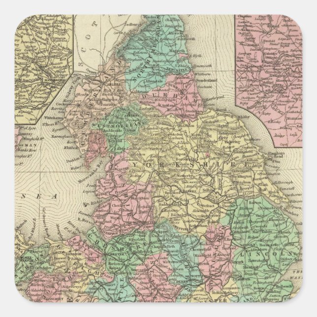 England 6 quadratischer aufkleber (Vorderseite)