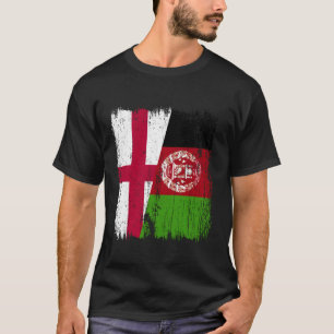 England Afghanistan Halbflagge Englisch Afghanisch T-Shirt