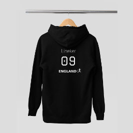 England Black White Back Print Custom Name Hoodie