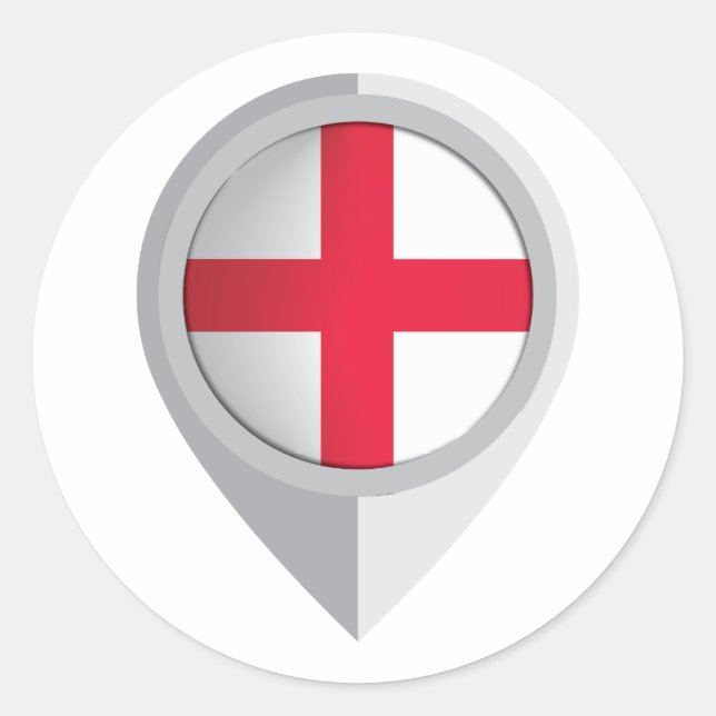 England Button Location Flag Runder Aufkleber (Vorderseite)