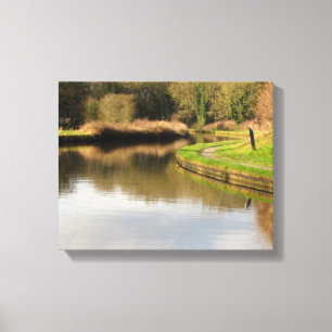 England Canal Water Pond Wrapped Canvas Leinwanddruck
