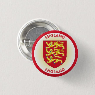 England Coat of Arms Circle Shape Button