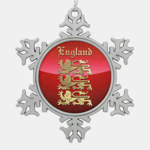 England - Die Wappen Schneeflocken Zinn-Ornament